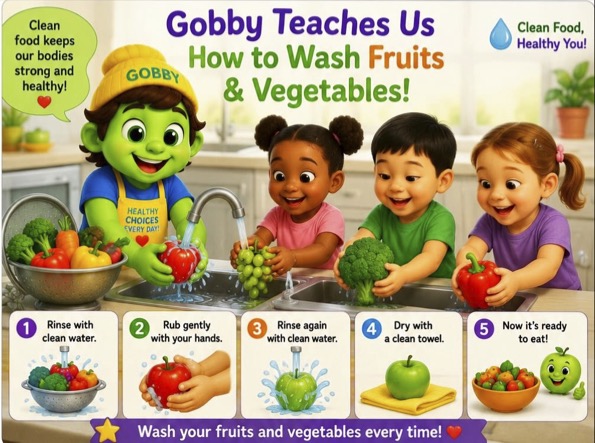 Gobby teaches hand washing